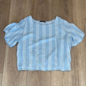 Amanda Green 100% Tencel Blue Striped Women's Top